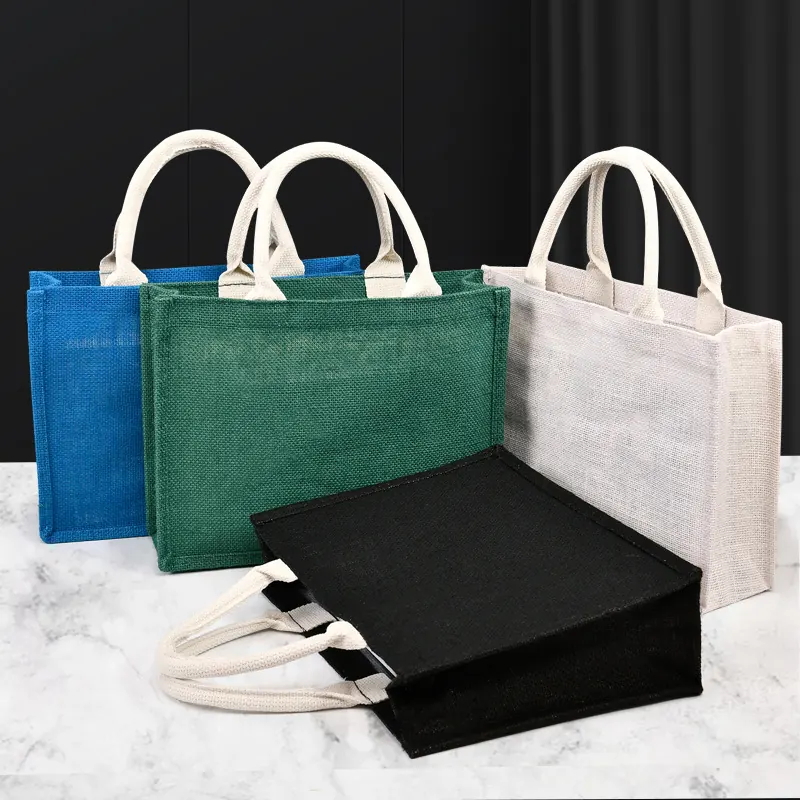 Jute Custom Logo Eco Friendly Reusable Shopping Gift Tote Bag