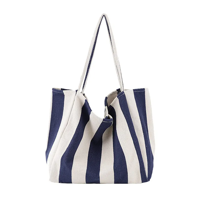 Korean Version Retro And Artistic Handbag Simple And Fresh Striped
