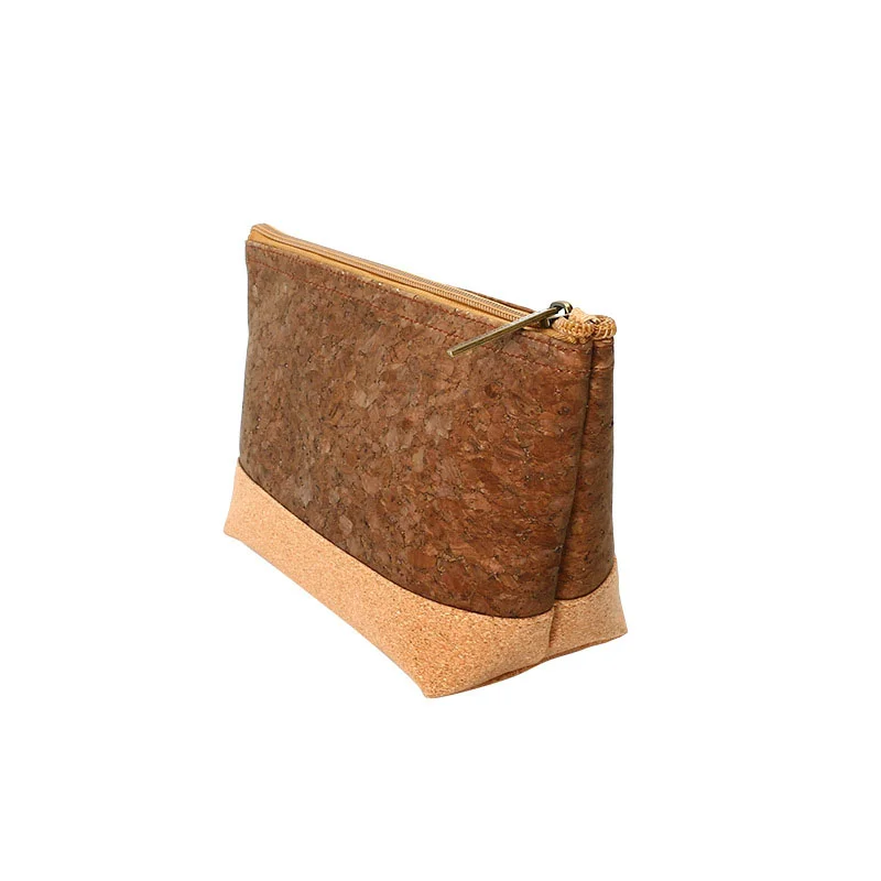 New Model Simple Styled Patchwork Cork Makeup Bag Casual And