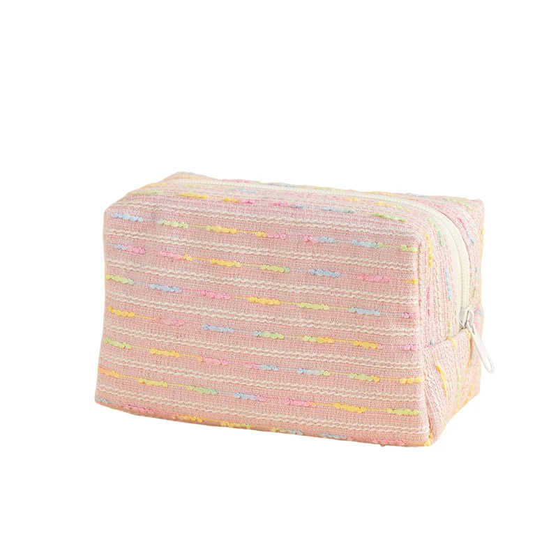 Striped Large Capacity High Quality Makeup Bag Rainbow Japanese Style