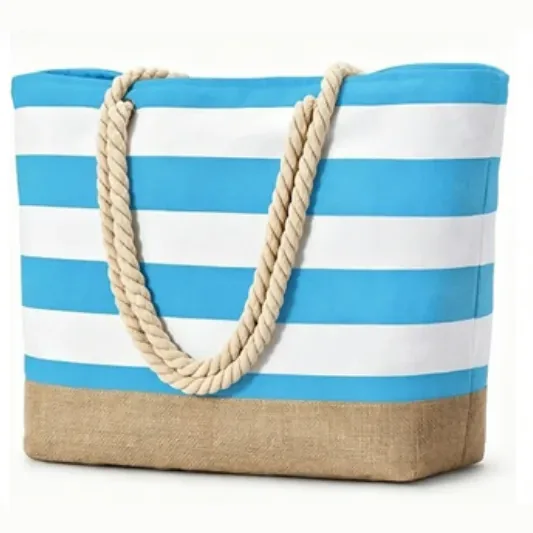 Custom Shopping Canvas Bags Zipper Closure Hand Length Handle Reusable